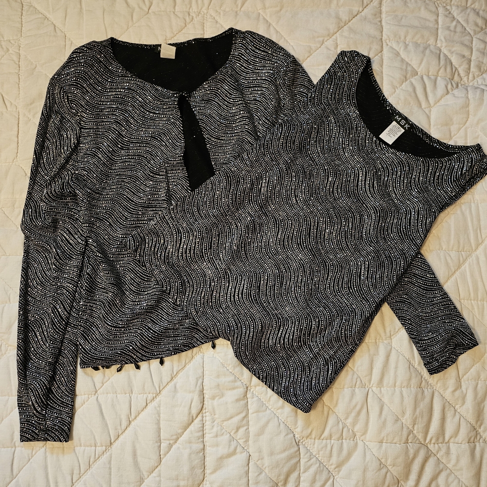 MSK brand 2 piece Black Jacket and Tank Top with Sequins